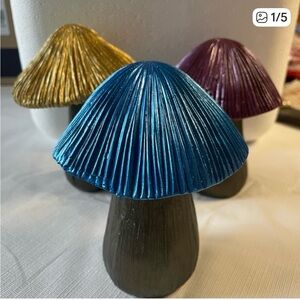 Colorful Handpainted Mushroom Decor Set